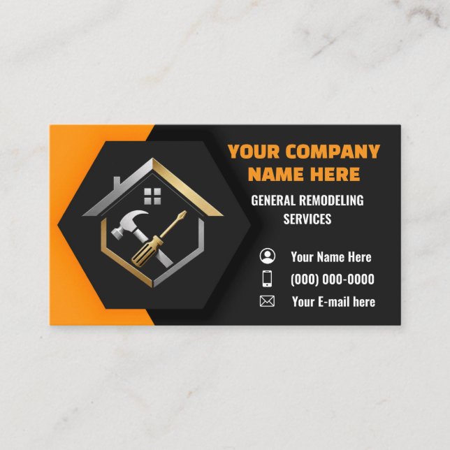 Home Remodeling Business Cards (Front)