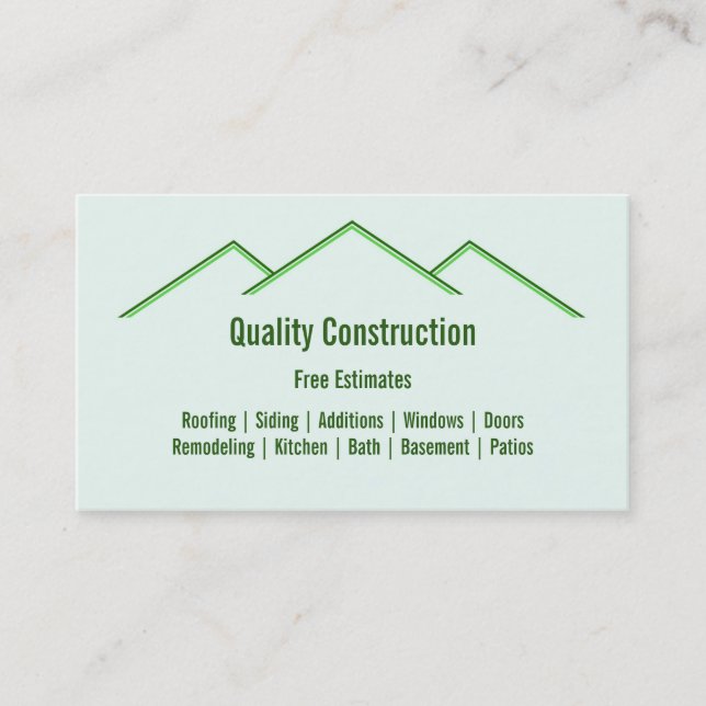 Home Remodeling / Construction Business Card (Front)