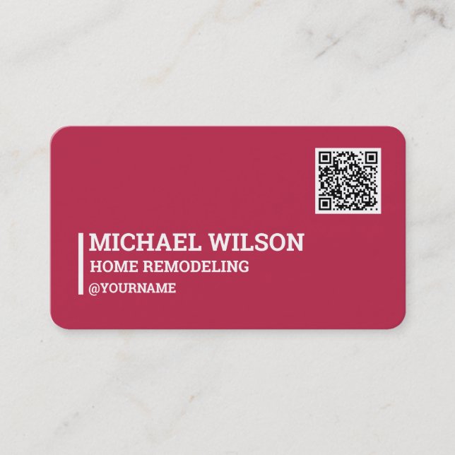 Home Remodeling QR Code Business Card (Front)