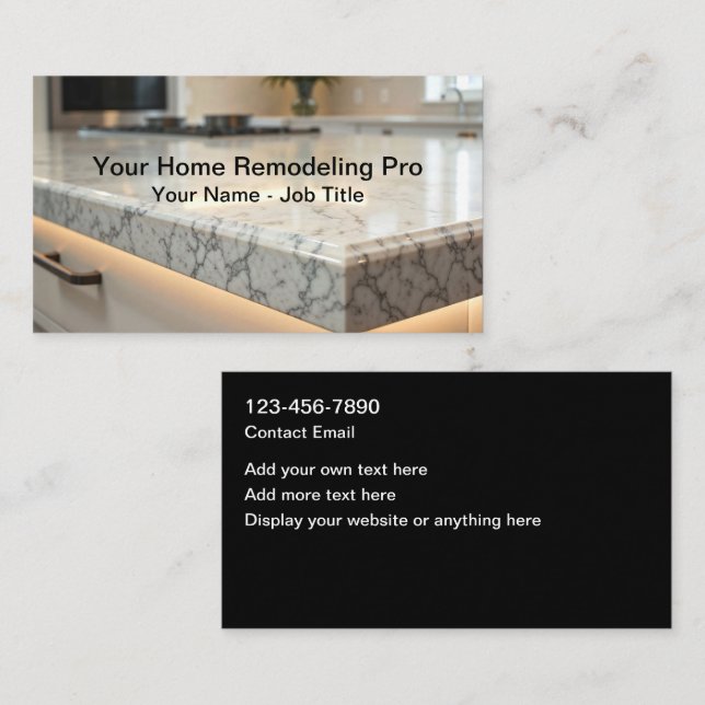 Home Remodeling Services Simple Business Cards (Front/Back)