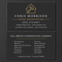 Home Renovation Contractor Builder Black Gold