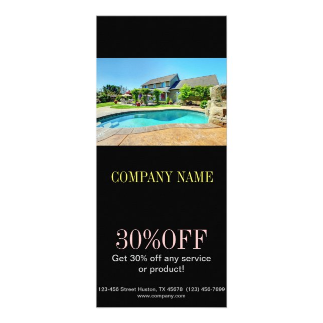 home renovation realtor pool maintenance rack card (Front)