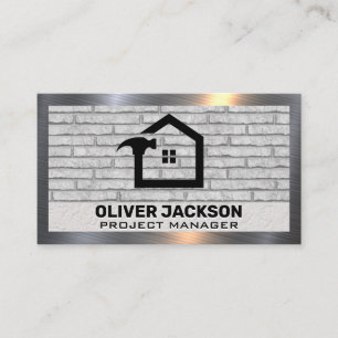 Home Repair   Brick Wall   Metal Border Business Card