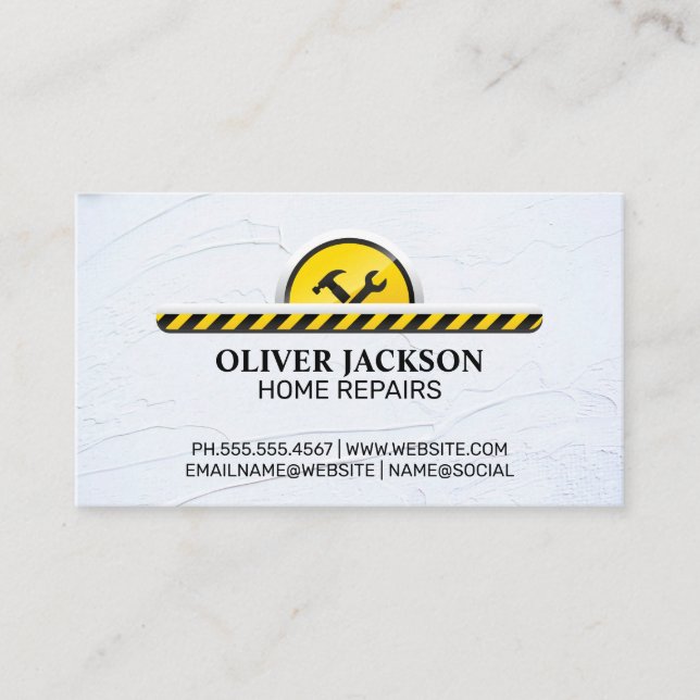 Home Repair | Construction Hardware Tools Business Card (Front)