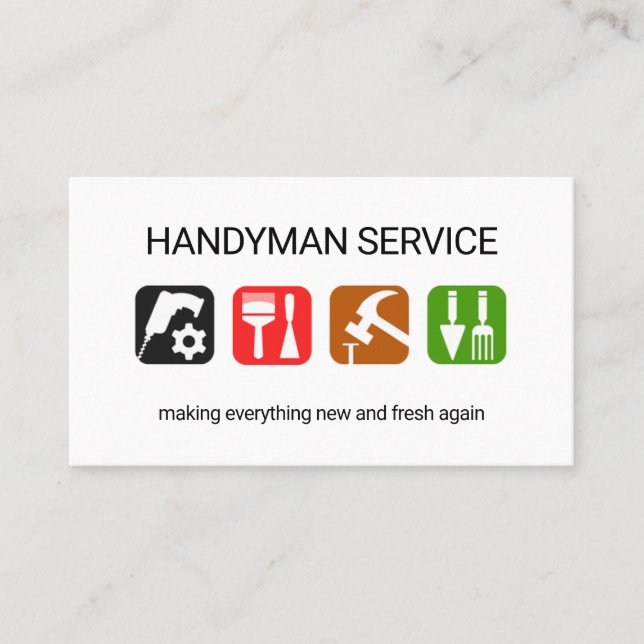 Home Repair Design Tools Placard Business Card (Front)