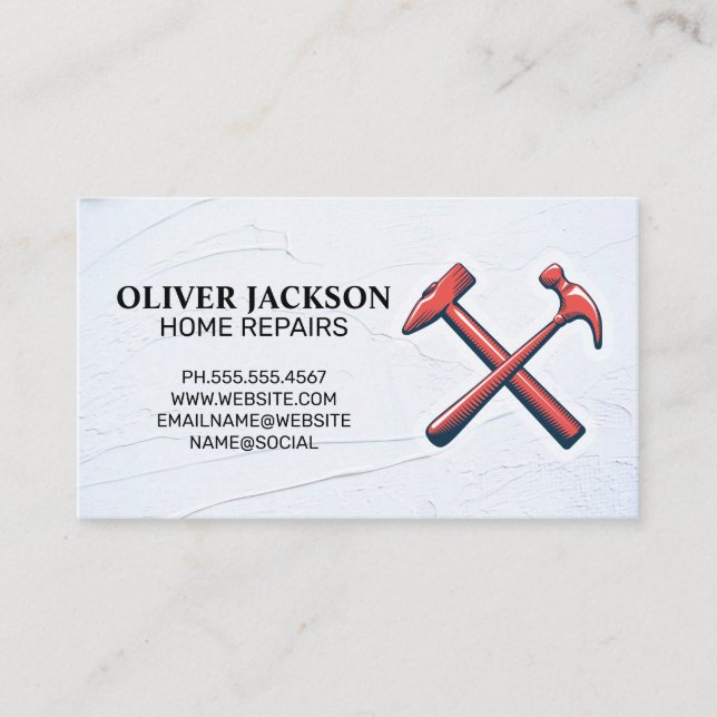 Home Repair | Hammers | Handyman Business Card (Front)