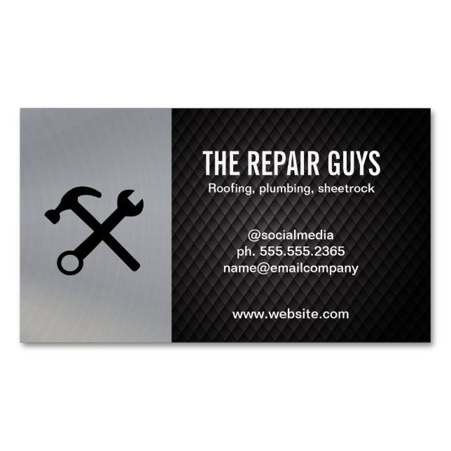 Home Repair | Handyman | Construction Magnetic Business Card (Front)