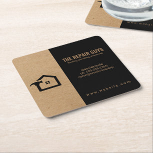 Home Repair Handyman Construction Square Paper Coaster