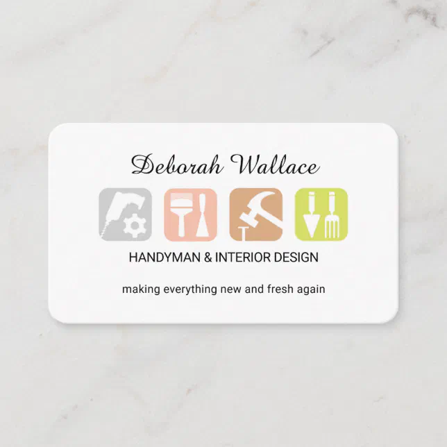 Home Repair Interior Design Tools Business Card | Zazzle