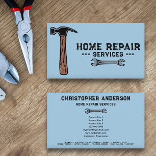 Home Repair Service Blue  Business Card
