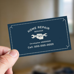 Home Repair Services Blue Business Card