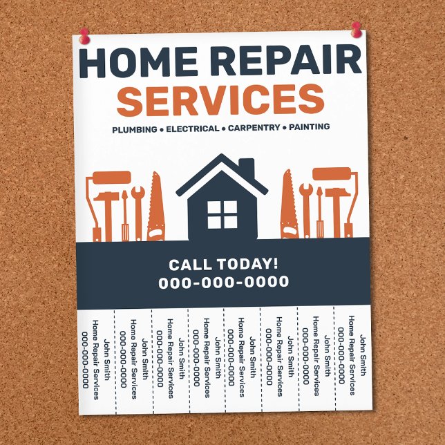 Home Repair Services Tear Off Strips Flyer (Home Repair Services Tear Off Strips Flyer)