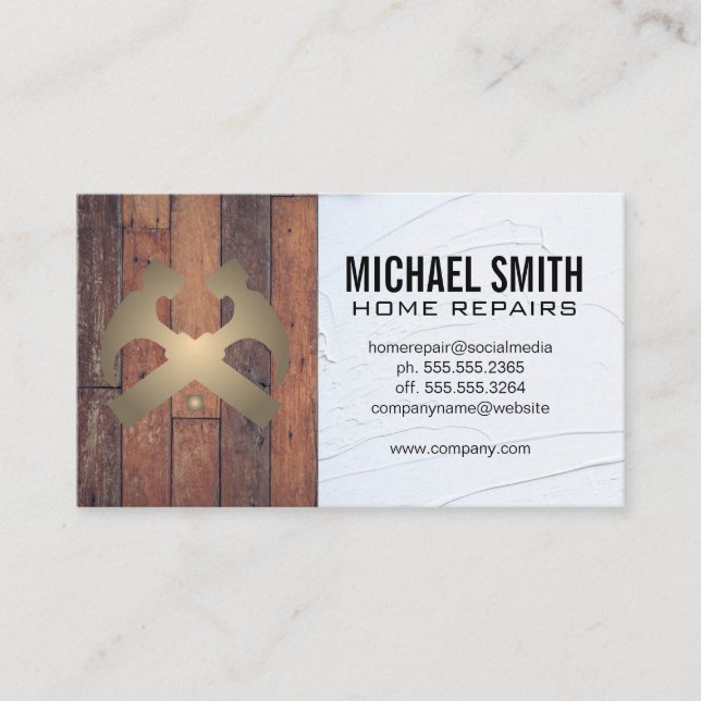 Home Repair | Wood and Spackle Business Card (Front)