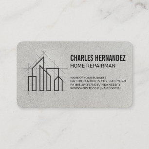 Home Repairmen Blueprints Real Estate Business Card
