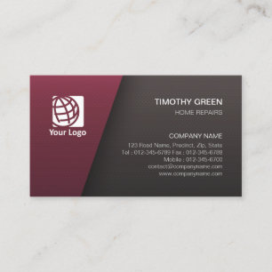 Home Repairs Trade Skills Simple Maroon Black Business Card