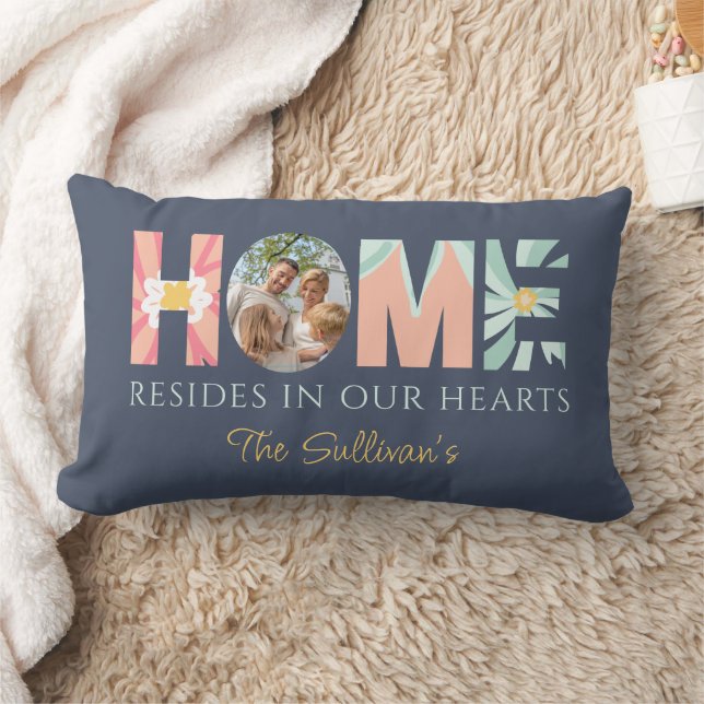 Home Resides In Our Hearts Photo Throw Pillow (Blanket)