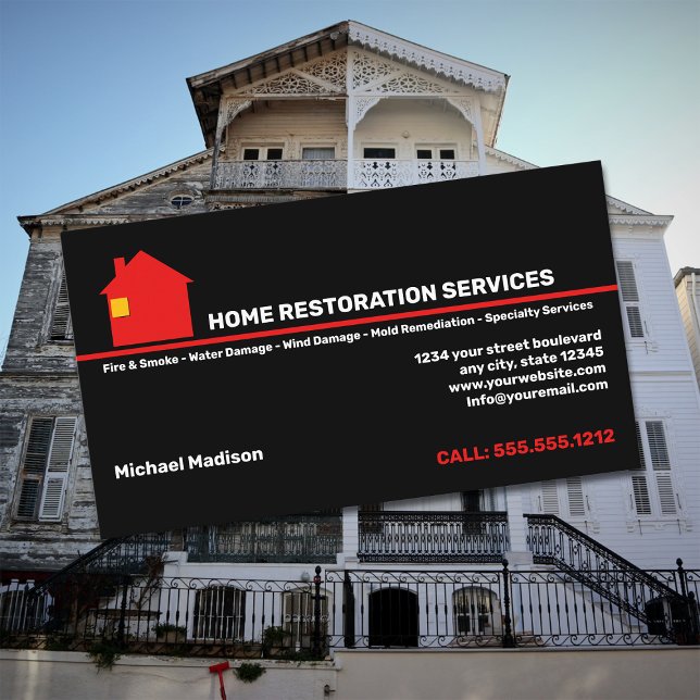 Home Restoration Services Business Card (Creator Uploaded)