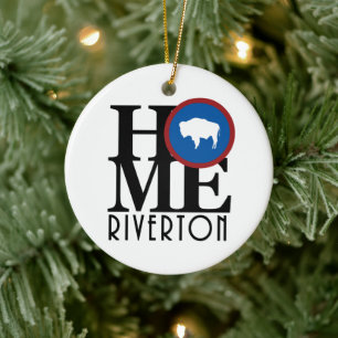 HOME Riverton Wyoming Ceramic Ornament