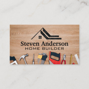 Home Roof Logo   Construction Hand Tools Business Card
