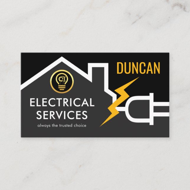 Home Roof Power Plug Frame  Business Card (Front)