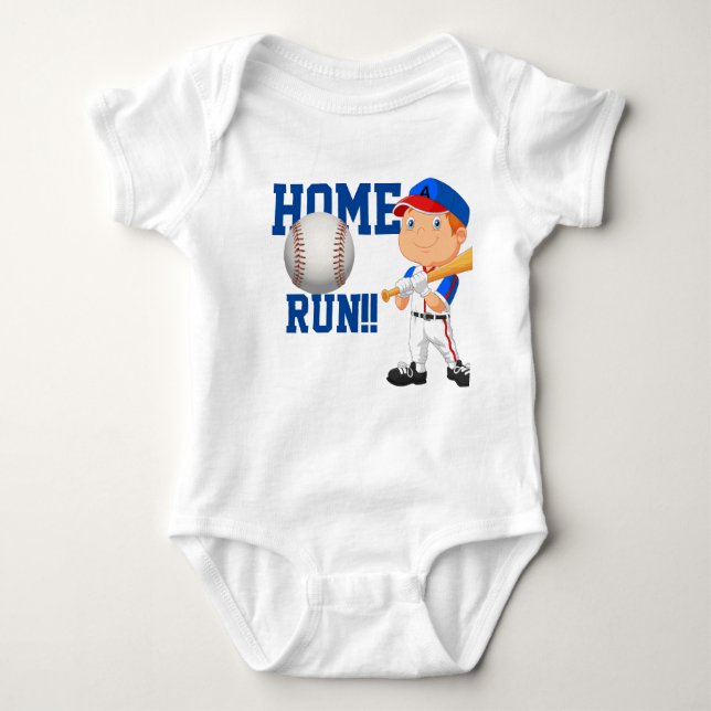 Home Run Baseball  Baby Bodysuit (Front)