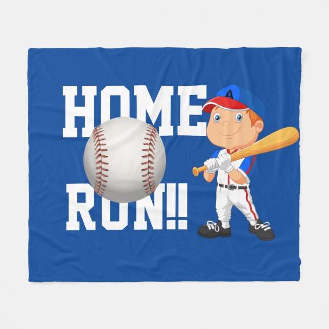 Home Run Baseball Fleece Blanket (Front (Horizontal))