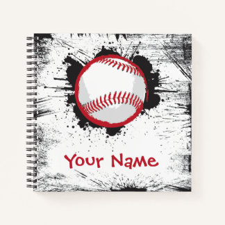 Home Run Baseball Splatter Design Notebook