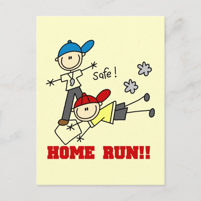 Home Run Boys Baseball Tshirts and Gifts Postcard (Front)