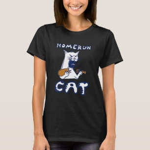 Home Run Cat Baseball Bat Funny Sport T-Shirt