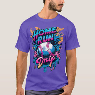 Home Run Drip Vibrant Design T-Shirt