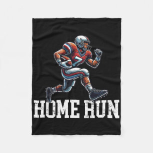 Home Run Funny Bysebyll Footbyll Mash-up Fleece Blanket