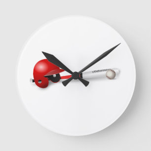 Home Run Game Team Coach Sports Ball Fun Baseball Round Clock
