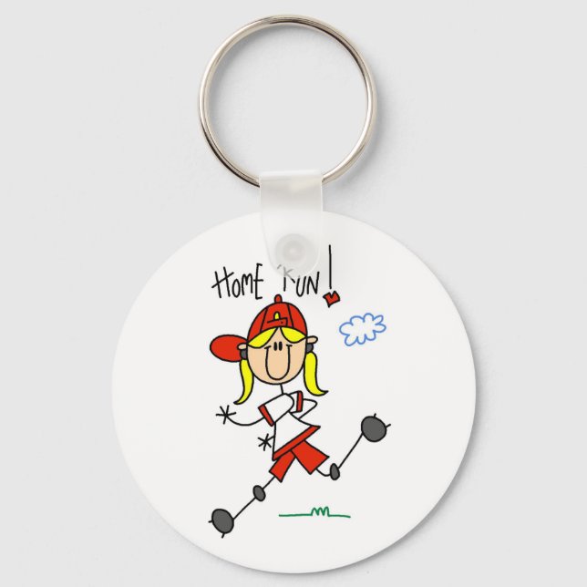 Home Run Girls Softball T-shirts and Gifts Key Ring (Front)