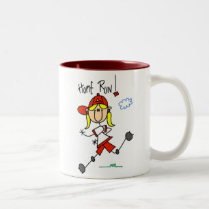 Home Run Girls Softball T-shirts and Gifts Two-Tone Coffee Mug