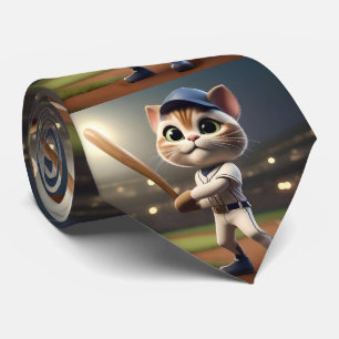Home Run Hitter: The 3D Baseball Cat Takes a Swing Tie
