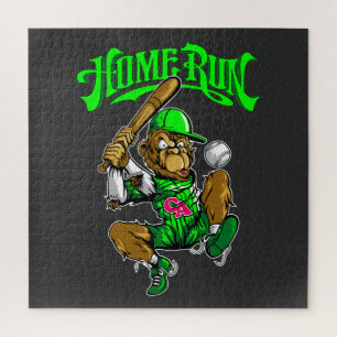 Home Run Monkey Baseball Jigsaw Puzzle