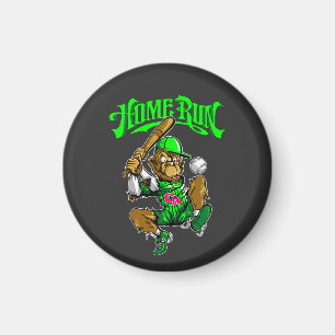 Home Run Monkey Baseball Magnet