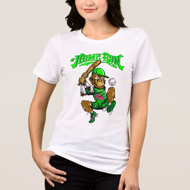 Home Run Monkey Baseball Tri-Blend Shirt (Front)
