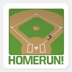Home Run Square Sticker