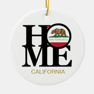 HOME San Francisco California Porcelain Ornament
