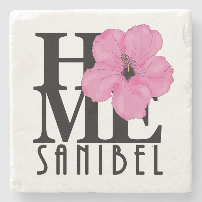 HOME Sanibel Pink Stone Coaster (Front)