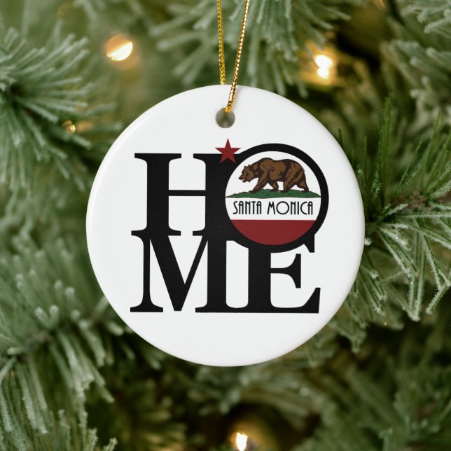 HOME Santa Monica California Ceramic Ornament (Tree)