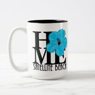 HOME Satellite Beach Blue Hibiscus 15oz Two-Tone Coffee Mug