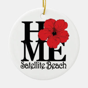 HOME Satellite Beach Ceramic Ornament