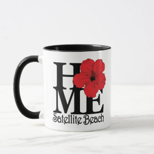 HOME Satellite Beach Red Hibiscus 11oz Mug