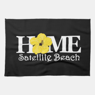 HOME Satellite Beach Yellow Hibiscus Tea Towel