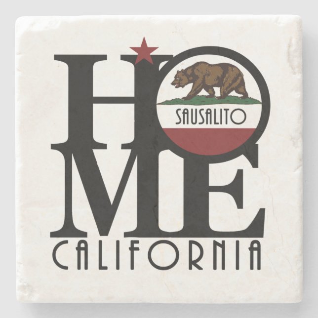 HOME Sausalito California Stone Coaster (Front)