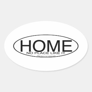 Home Saying Euro Oval Decal Style Slogan  Oval Sticker