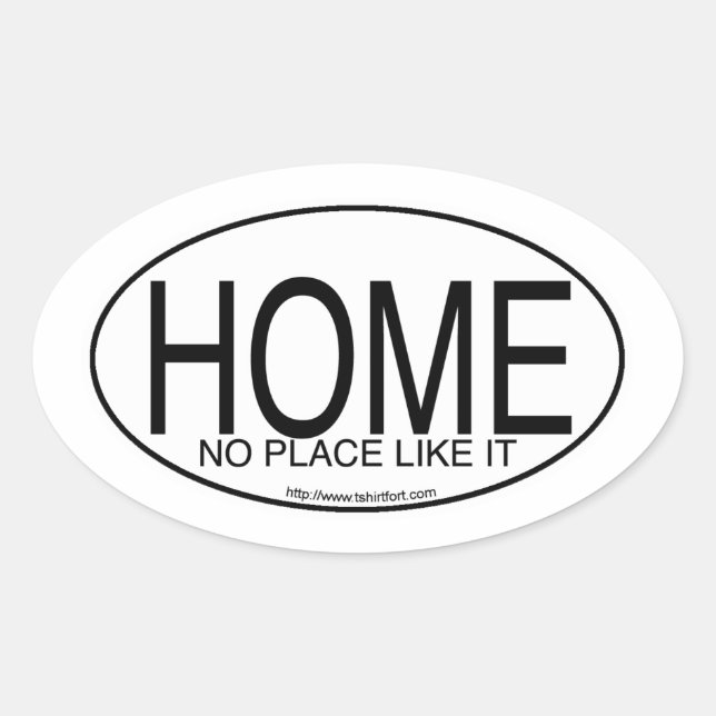 Home Saying Euro Oval Decal Style Slogan  Sticker (Front)