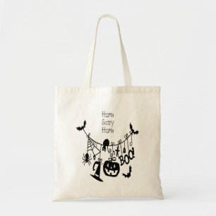 Home Scary Home Bats Pumpkin, Black Cat, Voodoo Tote Bag